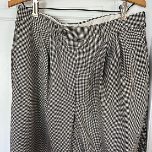 Lauren Ralph Lauren Women’s Houndstooth Dress Pants Vintage Pleated Wool Slacks - Picture 5 of 11